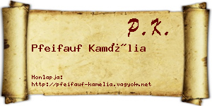 Pfeifauf Kamélia névjegykártya
